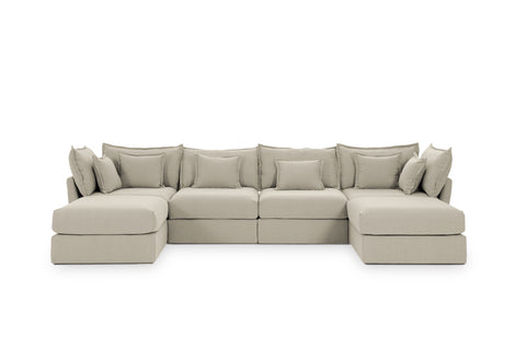 4 Seater Sofa and 2 Ottomans Modules