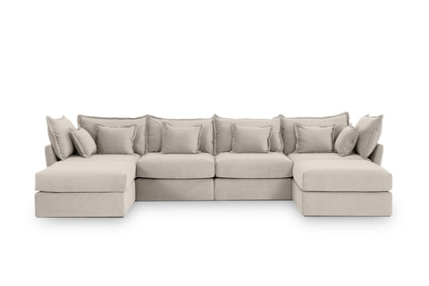 4 Seater Sofa and 2 Ottomans Modules